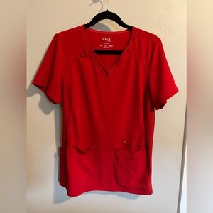 Cherokee iflex medium red scrub top